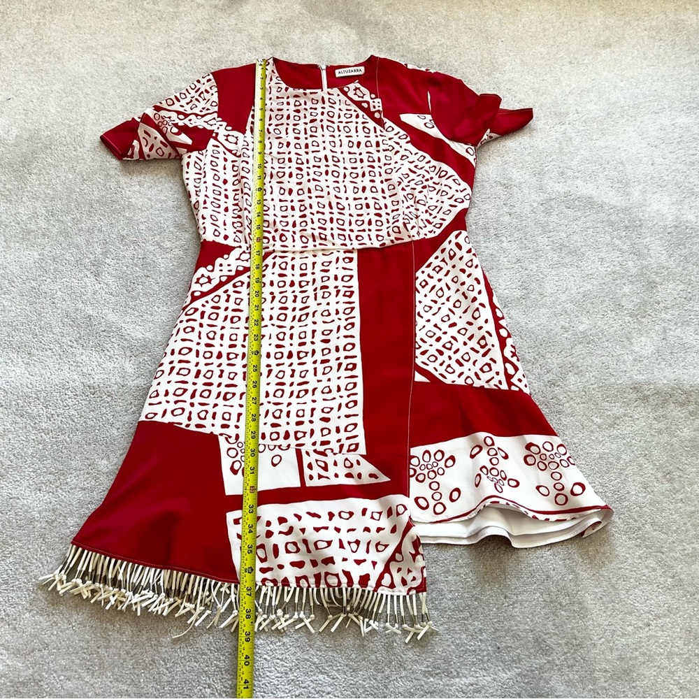 ALTUZARRA Tournelle Silk Short-Sleeve Bandana-Print Silk Dress Size 44 or 12 - Picture 12 of 13